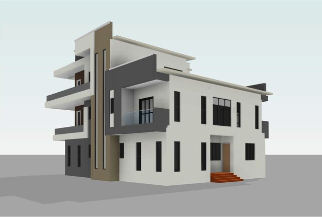 3D model of Modern 3-Story Residence: Full BIM Model & Architectural Sheet Set