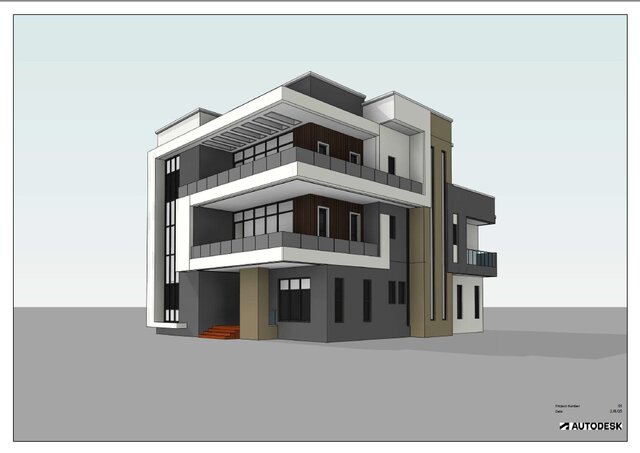 3D model of Modern 3-Story Residence: Full BIM Model & Architectural Sheet Set