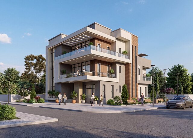 3D model of Modern 3-Story Residence: Full BIM Model & Architectural Sheet Set