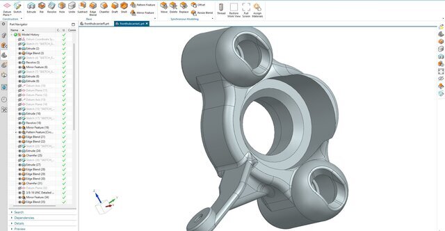 3D model of 02. Automotive Front Hub Carrier (Steering Knuckle)