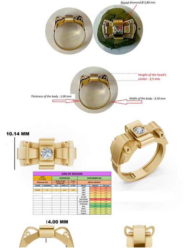 3D Jewellery CAD design Rings, Pendants, Bracelet, Earring, Necklace, Cufflinks, Watch cover etc. – image 11 of 16