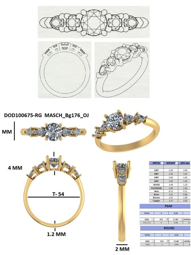 3D Jewellery CAD design Rings, Pendants, Bracelet, Earring, Necklace, Cufflinks, Watch cover etc. – image 2 of 16