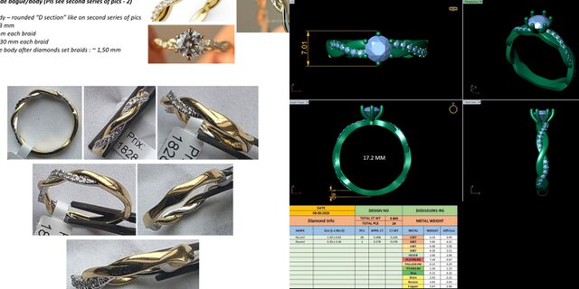 3D Jewellery CAD design Rings, Pendants, Bracelet, Earring, Necklace, Cufflinks, Watch cover etc. – image 8 of 16
