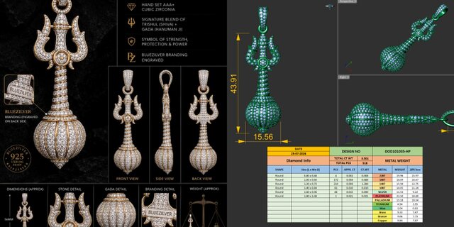 3D Jewellery CAD design Rings, Pendants, Bracelet, Earring, Necklace, Cufflinks, Watch cover etc. – image 15 of 16