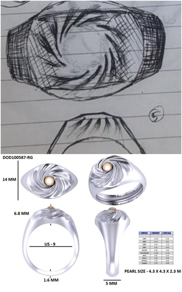 3D Jewellery CAD design Rings, Pendants, Bracelet, Earring, Necklace, Cufflinks, Watch cover etc. – image 3 of 16