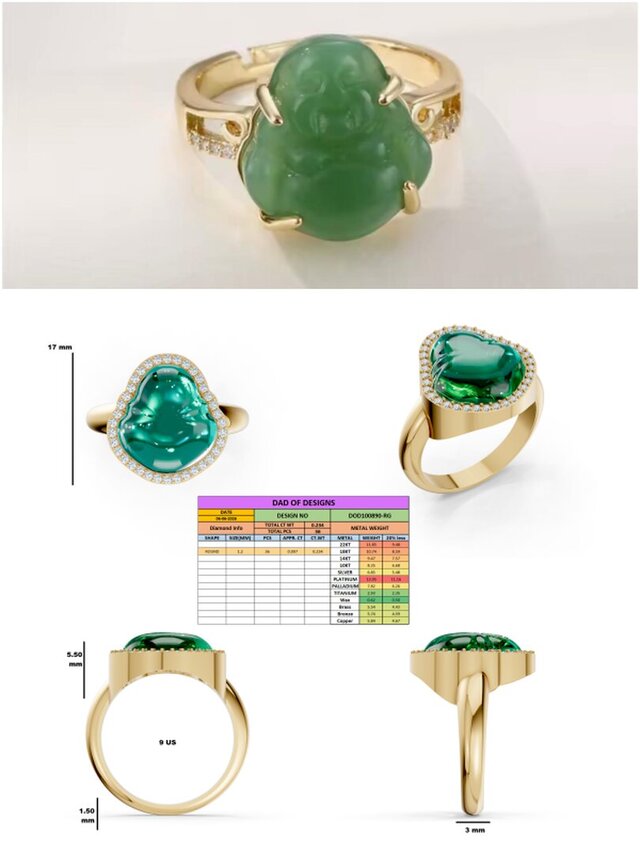 3D Jewellery CAD design Rings, Pendants, Bracelet, Earring, Necklace, Cufflinks, Watch cover etc. – image 7 of 16