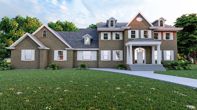 photorealistic 3d USA house design