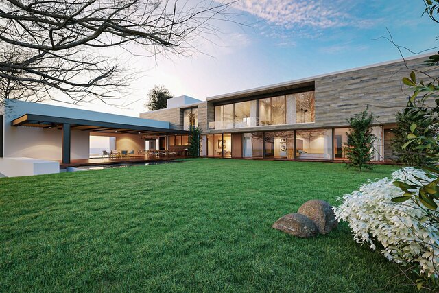 Exterior Rendering Of Luxury Villa