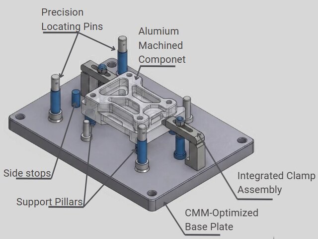 CMM Inspection Fixture — DFMEA & Precision Locating Design