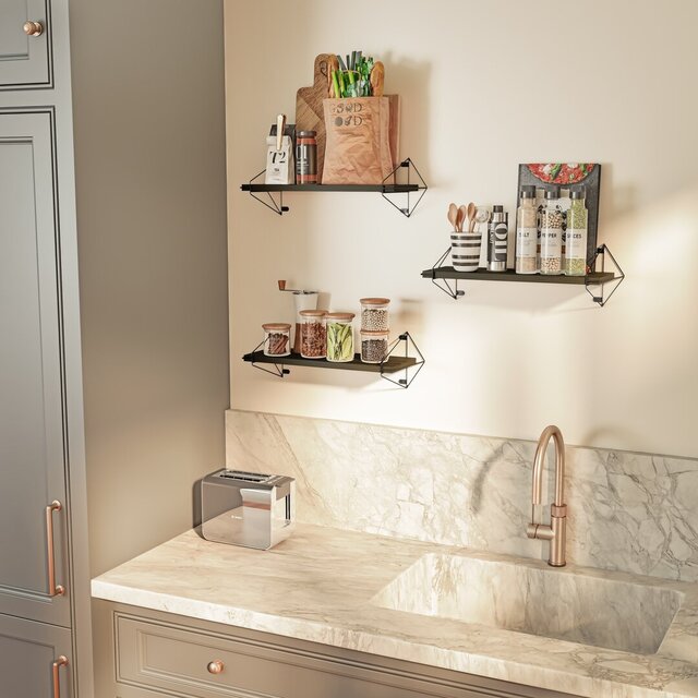 3D model of visualize wall shelves, storage units, and cabinets in 3D