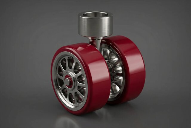 Twin Polyurethane Swivel Caster Wheel with Metal Hub