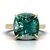 Cushion emerald ring solitare Flower design CAD Design | Rhino + MatrixGold | Production STL