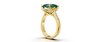 Cushion emerald ring solitare Flower design CAD Design | Rhino + MatrixGold | Production STL design by davidr2076