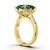 Cushion emerald ring solitare Flower design CAD Design | Rhino + MatrixGold | Production STL