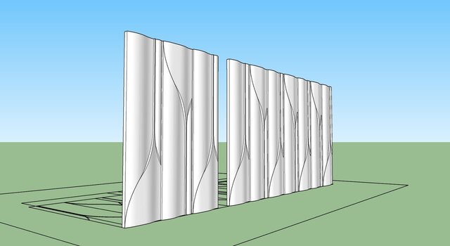 3D model of Custom Design Precast Concrete Panel_Piano Key