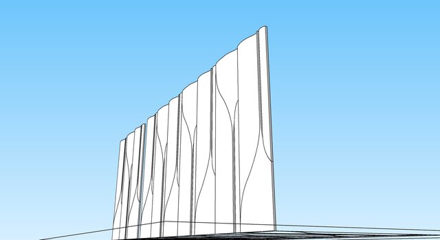 3D model of Custom Design Precast Concrete Panel_Piano Key
