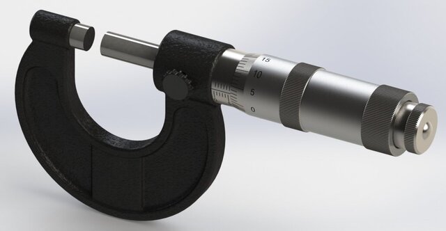 Micrometer Frame Assembly CAD Model