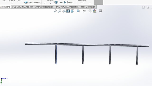 3D model of Fluid Flow Simulation(Solidworks).