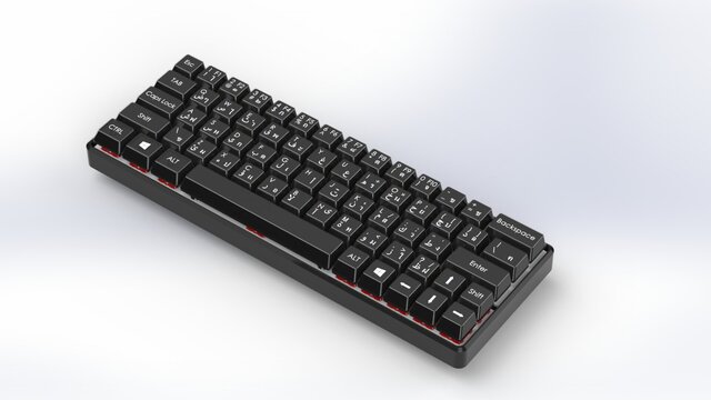 Bilingual Compact Mechanical Keyboard – SolidWorks Product Design – image 3 of 5