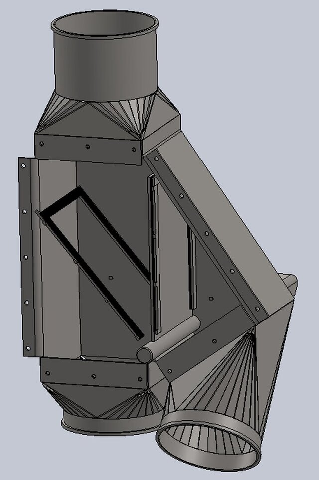 6-Inch Actuated Dust Diverter – Mechanical CAD Design – image 2 of 2