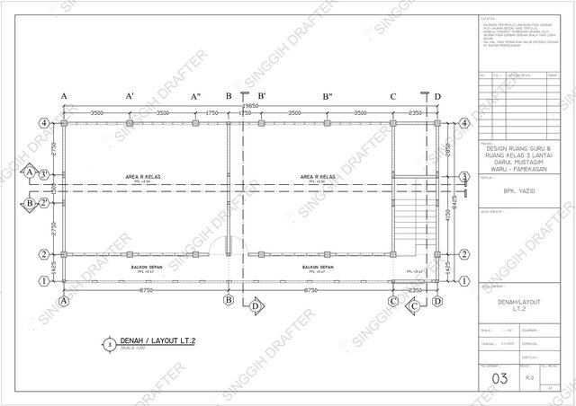 3D model of 3-Story School Building – Complete Construction Drawing Package