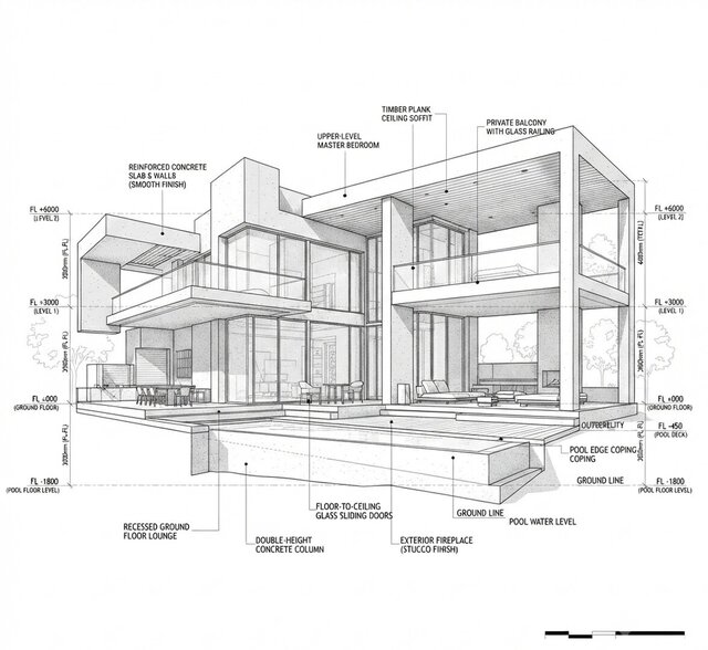 3D model of modern villa