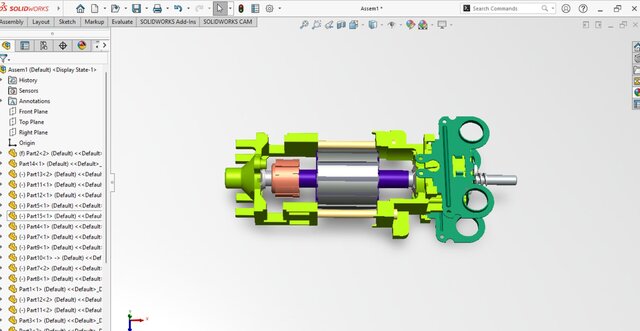 Custom Motorized Kinetic Assembly — Full SolidWorks Simulation