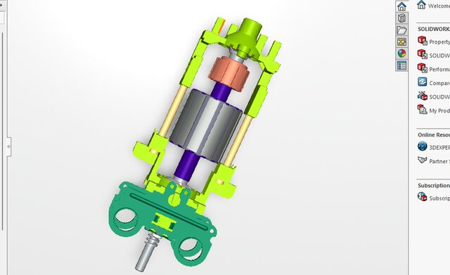 3D model of Custom Motorized Kinetic Assembly — Full SolidWorks Simulation