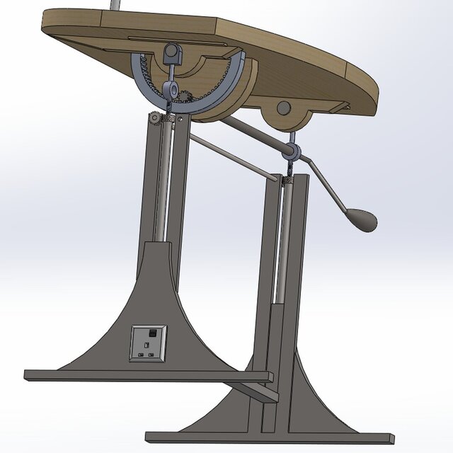 3D model of Height & Angle Adjustable Ergonomic Desk