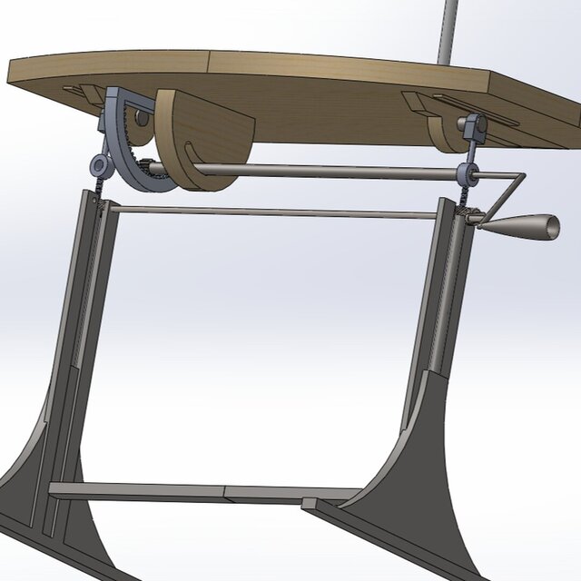 3D model of Height & Angle Adjustable Ergonomic Desk