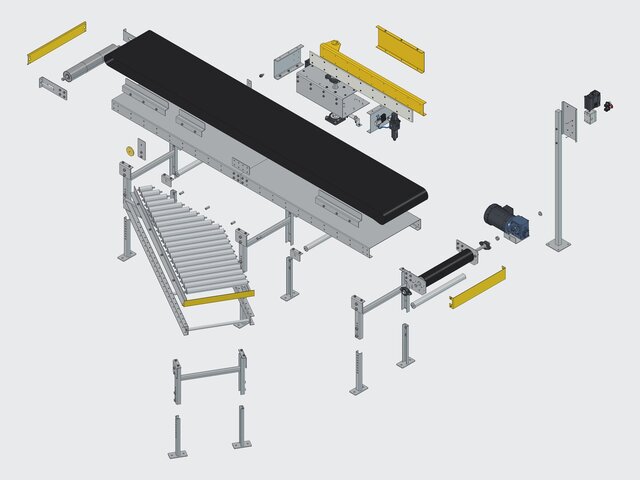 Belt Conveyor BCD-2410 with Pneumatic Swing-Arm Diverter and 30 deg Roller Spur – image 4 of 4