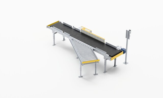Belt Conveyor BCD-2410 with Pneumatic Swing-Arm Diverter and 30 deg Roller Spur – image 1 of 4