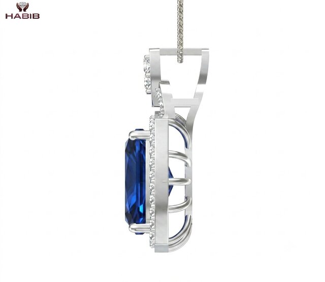 Luxury Blue Gemstone Pendant – Manufacturing-Ready Jewellery CAD – image 6 of 6