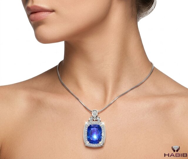 Luxury Blue Gemstone Pendant – Manufacturing-Ready Jewellery CAD – image 3 of 6