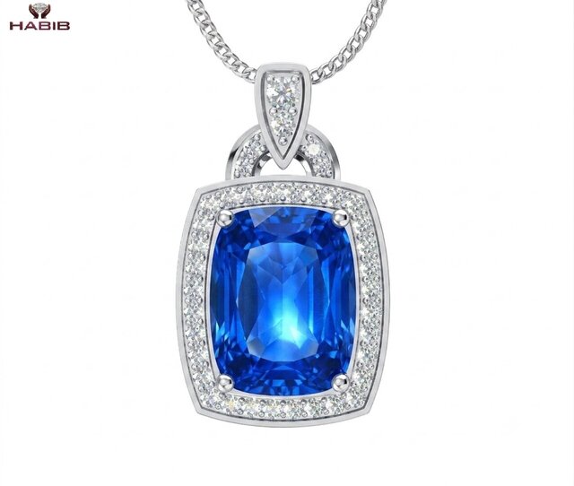 Luxury Blue Gemstone Pendant – Manufacturing-Ready Jewellery CAD – image 4 of 6
