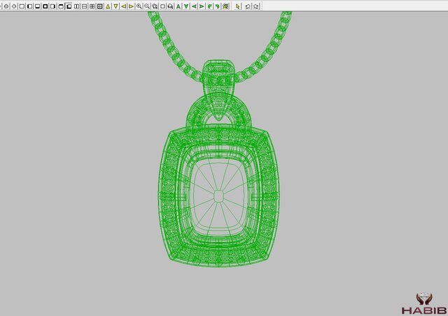 Luxury Blue Gemstone Pendant – Manufacturing-Ready Jewellery CAD – image 2 of 6