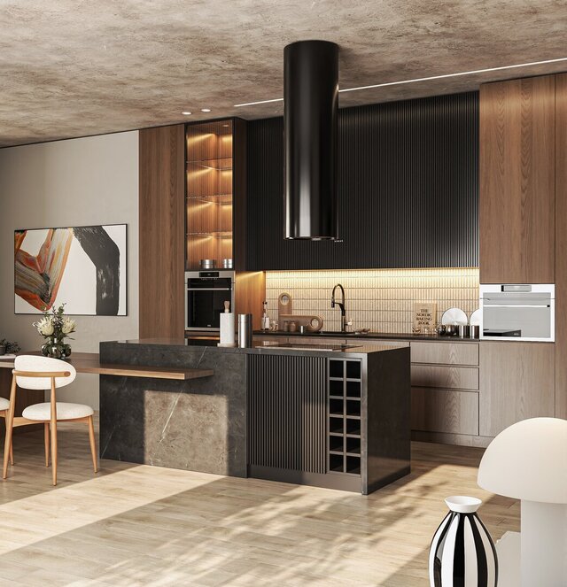 Kitchen design 3D modeling and high-end rendering