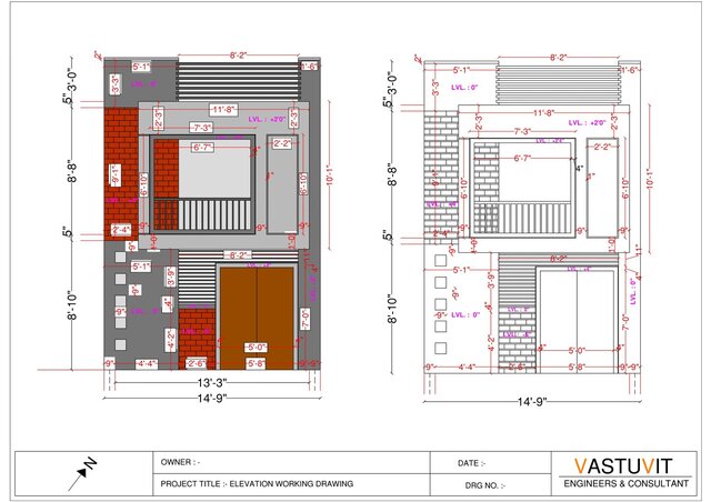 3D model of Modern 3BHK Bungalow Design with 3D