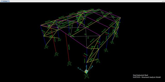 Steel Industrial Shed – Structural Analysis & 3D Modeling