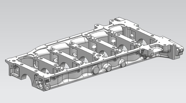 3D model of 6-cylinder cylinder head
