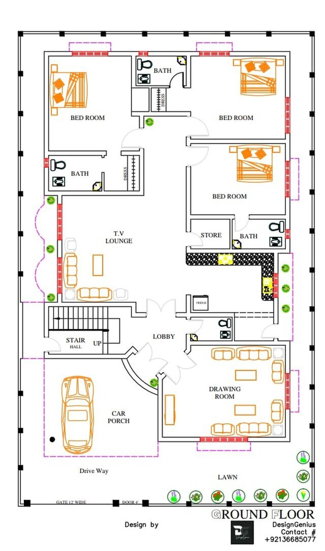 Modern House Design – 2D Floor Plan – image 1 of 1