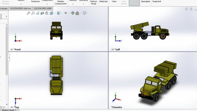 3D model of BM21 Grad – Military Vehicle CAD Design