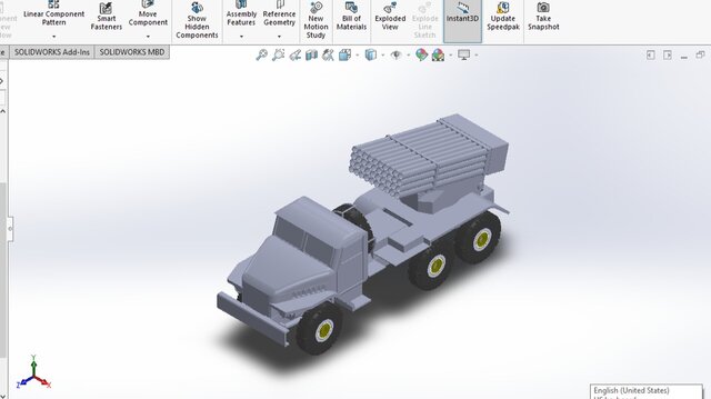 3D model of BM21 Grad – Military Vehicle CAD Design