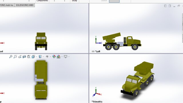 3D model of BM21 Grad – Military Vehicle CAD Design