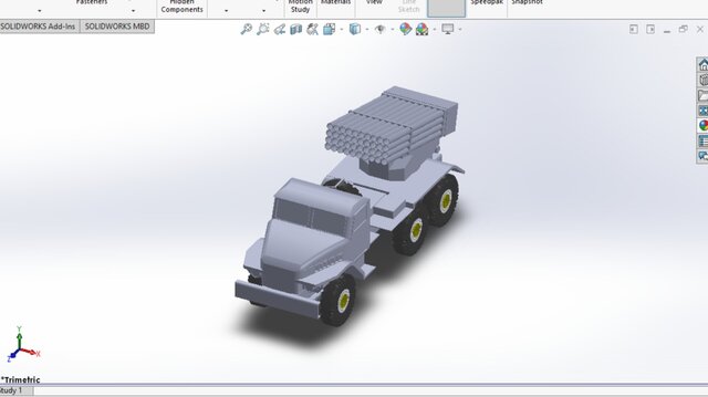 3D model of BM21 Grad – Military Vehicle CAD Design