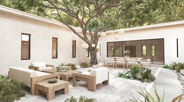 3D model of japandi villa
