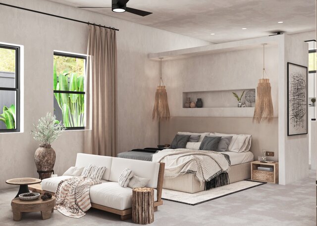 3D model of japandi villa