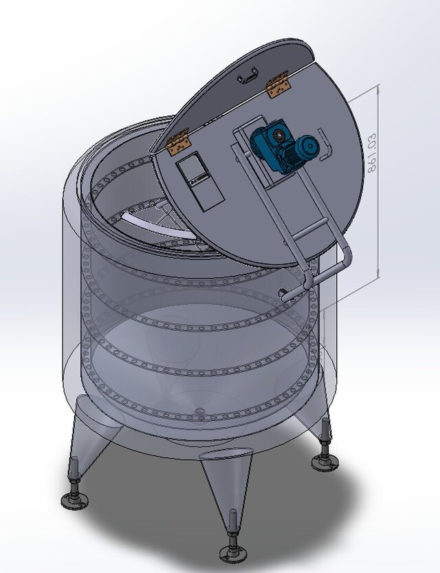 Industrial Mixing Tank — SOLIDWORKS Mechanical Design – image 2 of 3