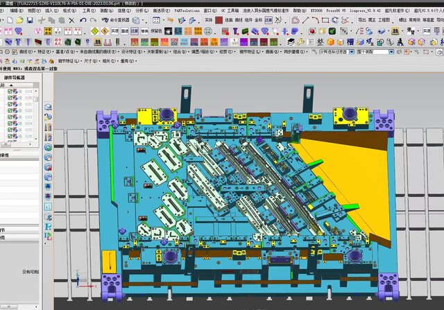 3D model of Long Part Steel Progressive Stamping Die | Siemens NX Production 3D Design