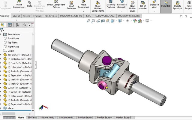 3D model of mechanical universal-coupling
